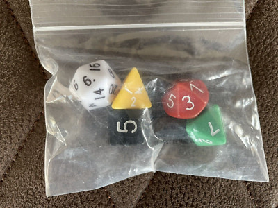 Set of 5 Polyhedral Dice with Fractions as Shown Math Manipulatives