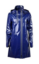 Women Pvc Shiny Leather Hooded Light Weighted Raincoat Stylish Trench Long Coats