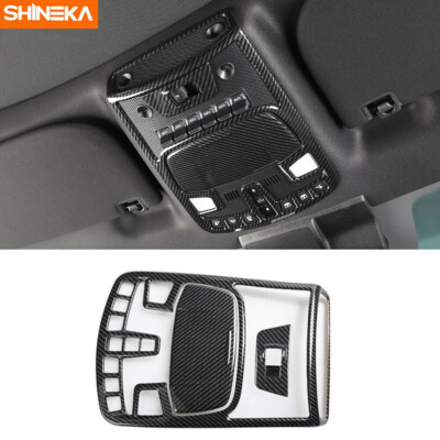 For Ford F150 Raptor 15+ Carbon Fiber Front Reading Light Lamp Frame Cover Trim