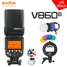 US Godox V860III-N 2.4G TTL Flash Speedlite+S Bracket+Magnetic Diffuser Fr Nikon