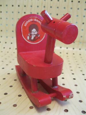 Vintage 1970s Monchhichi Monkey Doll Plush Furniture Wood Wooden Rocking HORSE