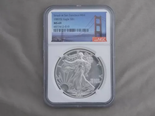 1987 (S) $1 American Silver Eagle NGC MS-69