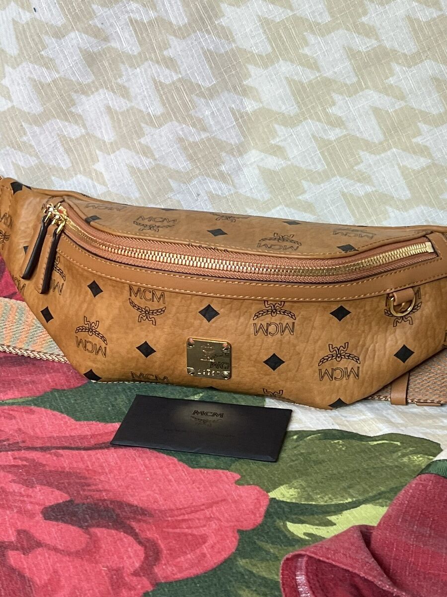 MCM Fursten Belt Bag in Visetos /Cognac /Style MCM Fursten Belt Bag in Visetos /Cognac /Style