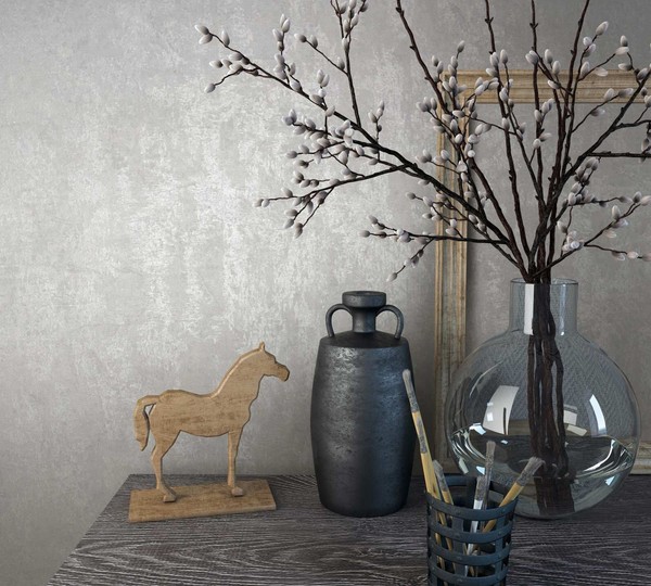 Vliestapete Beton Optik Einfarbig Weiß Grau Perlmutt Metallic 82374 (3,30€/1Qm)-image