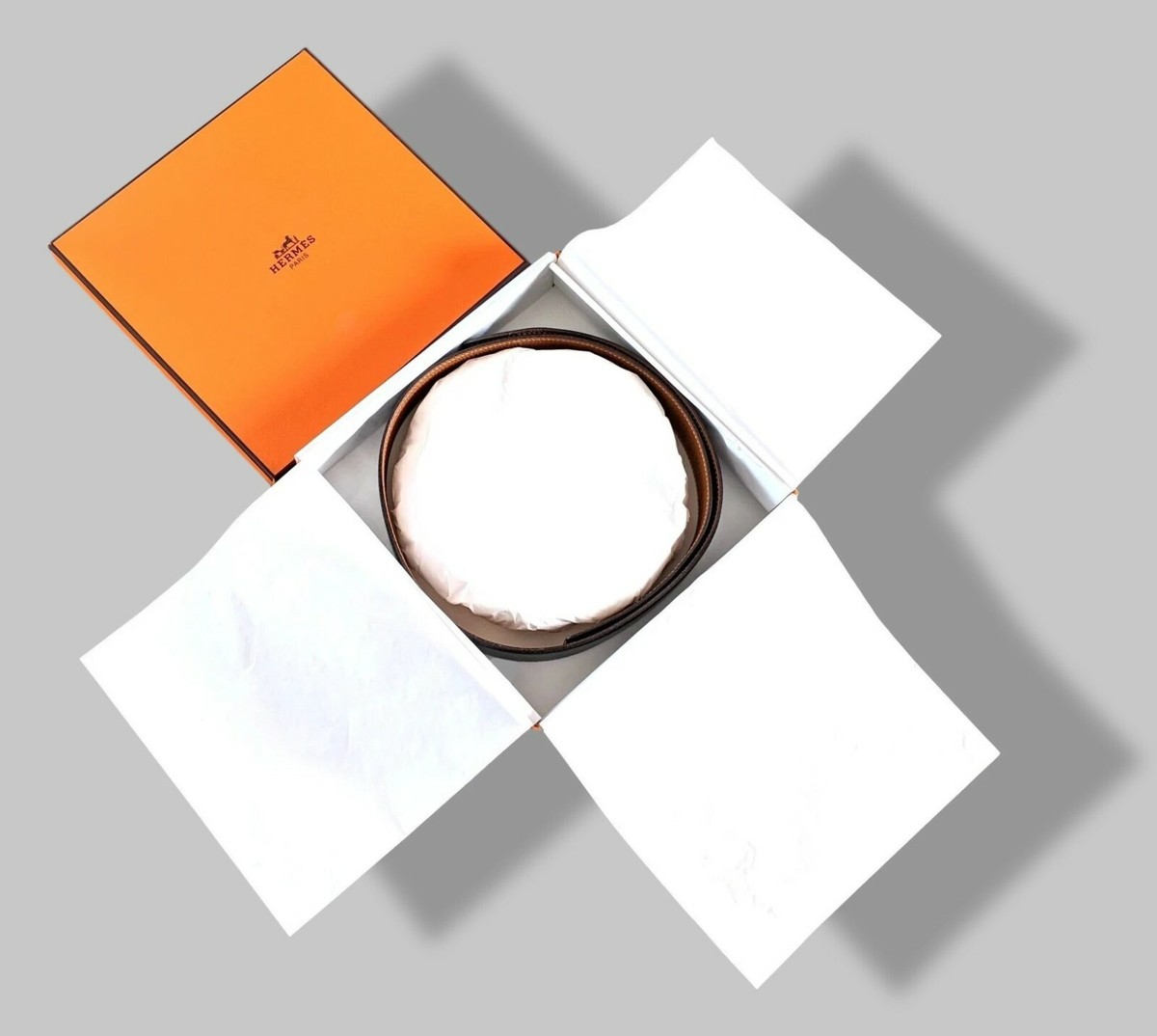 HERMES アイボリー レザー ベルト 80 HERMES アイボリー レザー ベルト 80