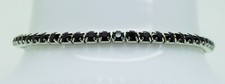1 line black color rhinestone silver plated stretch fashion jewelry bracelet