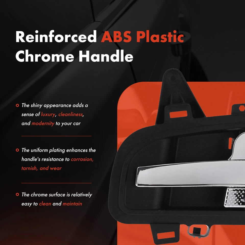 Manija de puerta interior delantera derecha cromada + textura negra para cosechadora internacional Foto 4 de 4