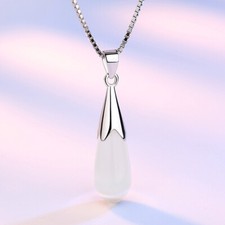 Moonstone Opal Pendant 925 Sterling Silver Necklace Chain Womens Jewellery Gifts