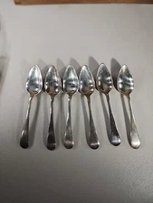 6 Teethed Serrated Tip Grapefruit Spoons EPNS Sheffield England Silverplate 5.5"