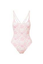 SALE! LoveShackFancy Dusk Bow Print One Piece Swimsuit Small NEW MSRP $235