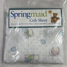 SPRINGMAID SPRING BABY TEDDY BEARS CRIB SHEET NEW 28x52 Mattress