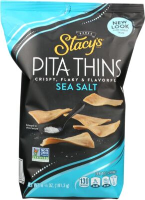 Stacy's Pita Thins Chips 6.5oz Pack of 2 Sea Salt Flavor Non GMO Snacks