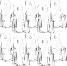 10 Pieces Acrylic Brochure Holder Stand Pamphlet Holder 4 x 7.9 Inches Clear Lit
