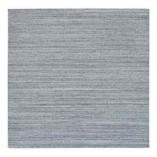8'1"x8'1" Gray Wool Hand Loomed Modern Striae Design Square Oriental Rug R65561
