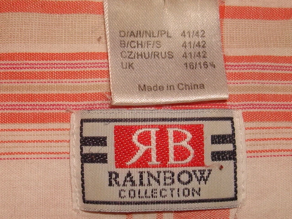 RB Rainbow Collection Red/White Plaid Snap Button Ft/Henley Combo S/S Shirt Sz L - Image 3 of 4