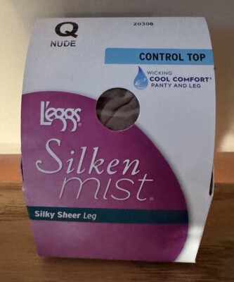 L'eggs Silken Mist Silky Sheer Leg Control Top Pantyhose Size Large Q Nude NIB
