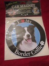 I Love My Border Collie Car Magnet Round Magnet Car Truck Fridge