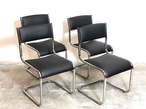 4 Sedie in Eco Pelle SPACE AGE Anni 70 VINTAGE INTERIOR DESIGN CHAIR HOME ARREDO - Foto 9 di 17