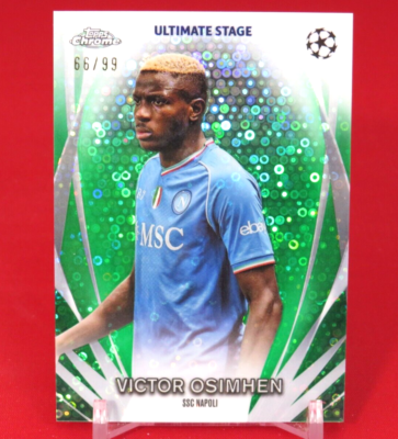 Victor Osimhen GREEN /99 2023-24 Topps UEFA Club Chrome Ultimate