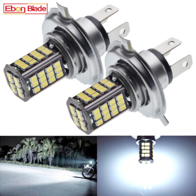 2 X 6V H4 9003 LED Bulb 56SMD White Hi/Low Beam Motorcycle Headlight 6000K Globe
