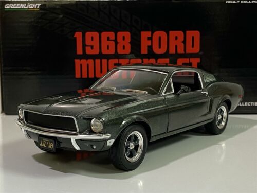 Bullitt Themed 1968 Ford Mustang GT Green 1:24 Scale Greenlight 84038 - Picture 1 of 8