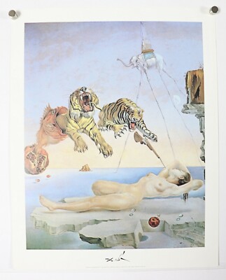 Dream Caused by a Bee Flight by Salvador Dali Art Print Poster 14''x11' NOS