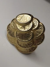 Vintage Jeri-Lou Signed Antiqued Gold Tone Textured Scarf Clip 1 1/4"