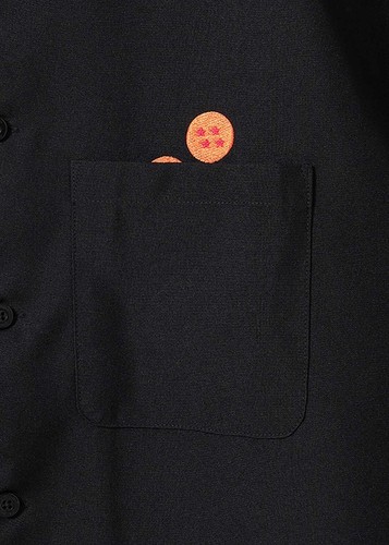 DRAGON BALL Z Logo Big Silhouette Politoro Short Sleeve Shirt Black Graniph JP - Picture 5 of 8