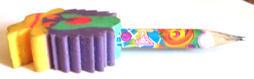 Vintage 1980-1990's LISA FRANK HALLOWEEN Kids Pencil & Eraser - Picture 4 of 4