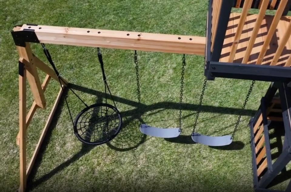 Kids Garden Playhouse Large Outdoor Playcentre Wooden Tree House Swing Slide Set - Image 3 of 4