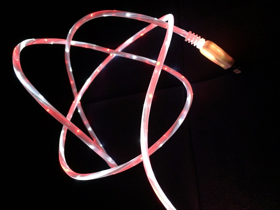 3Ft iPhone 12/11/X/8/7/6/5/ Dual-Color USB Data Sync LED Light Up ...