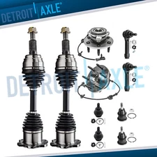 10pc 4WD Front CV Axle Wheel Hub Kit for Chevy Silverado 1500 GMC Yukon XL 1500