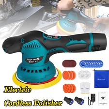 6" Cordless Polisher Car Buffer Orbital 2x Battery Sander Machine Rotary 3800W