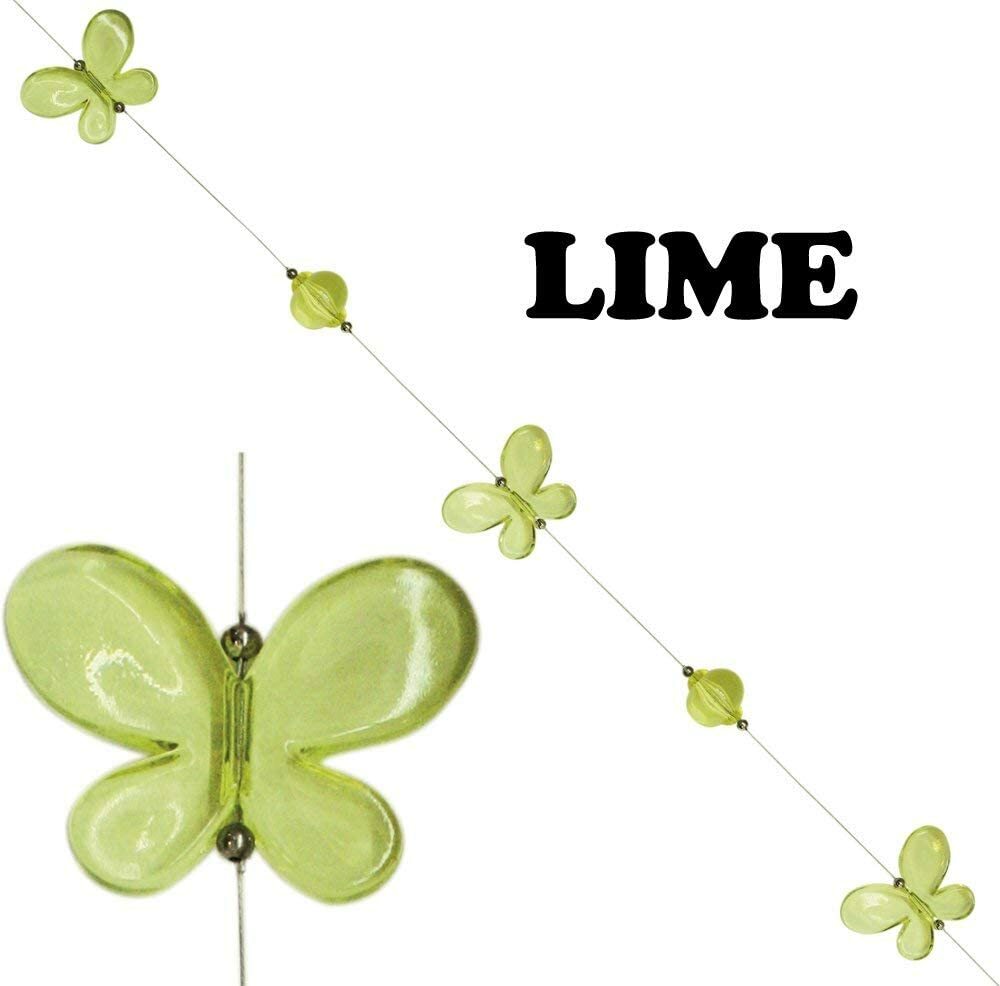 2 Lime Butterfly Curtain Tie Backs 65cm Wire string Fabric Drape Tiebacks  Jones