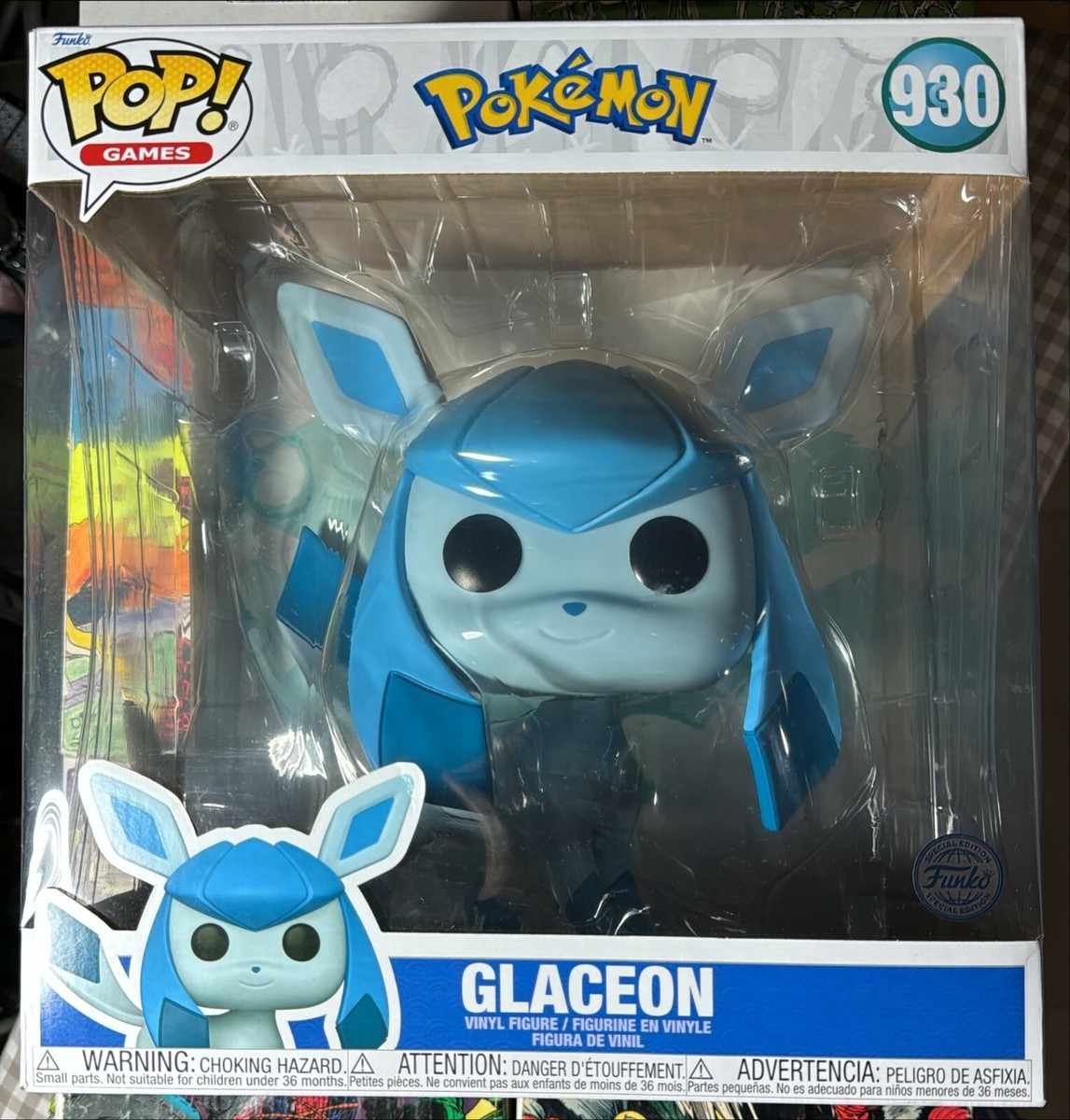 Funko Pop! #930 Jumbo: Pokémon - Glaceon - Collectable 10 in. NEW