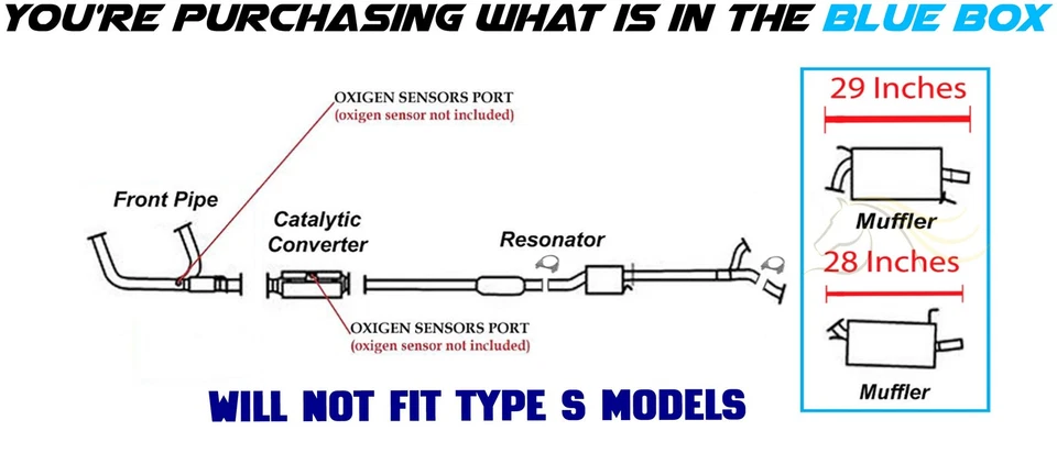 Silenciador de escape Direct-Fit del lado del pasajero y del conductor se adapta a: 2001-2003 Acura CL 3,2 L Foto 2 de 4