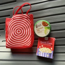 Target Mini Brands Lot – Tote Bag, Caramel Dip, Kettle Corn – Dollhouse Size