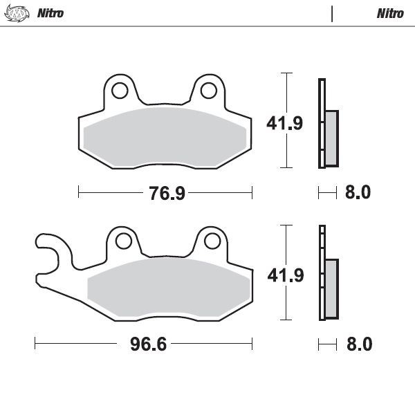 Moto-Master Vorder Links Nitro Sinter BremsbeläGe FüR Husqvarna CR 360 1992-1994-image
