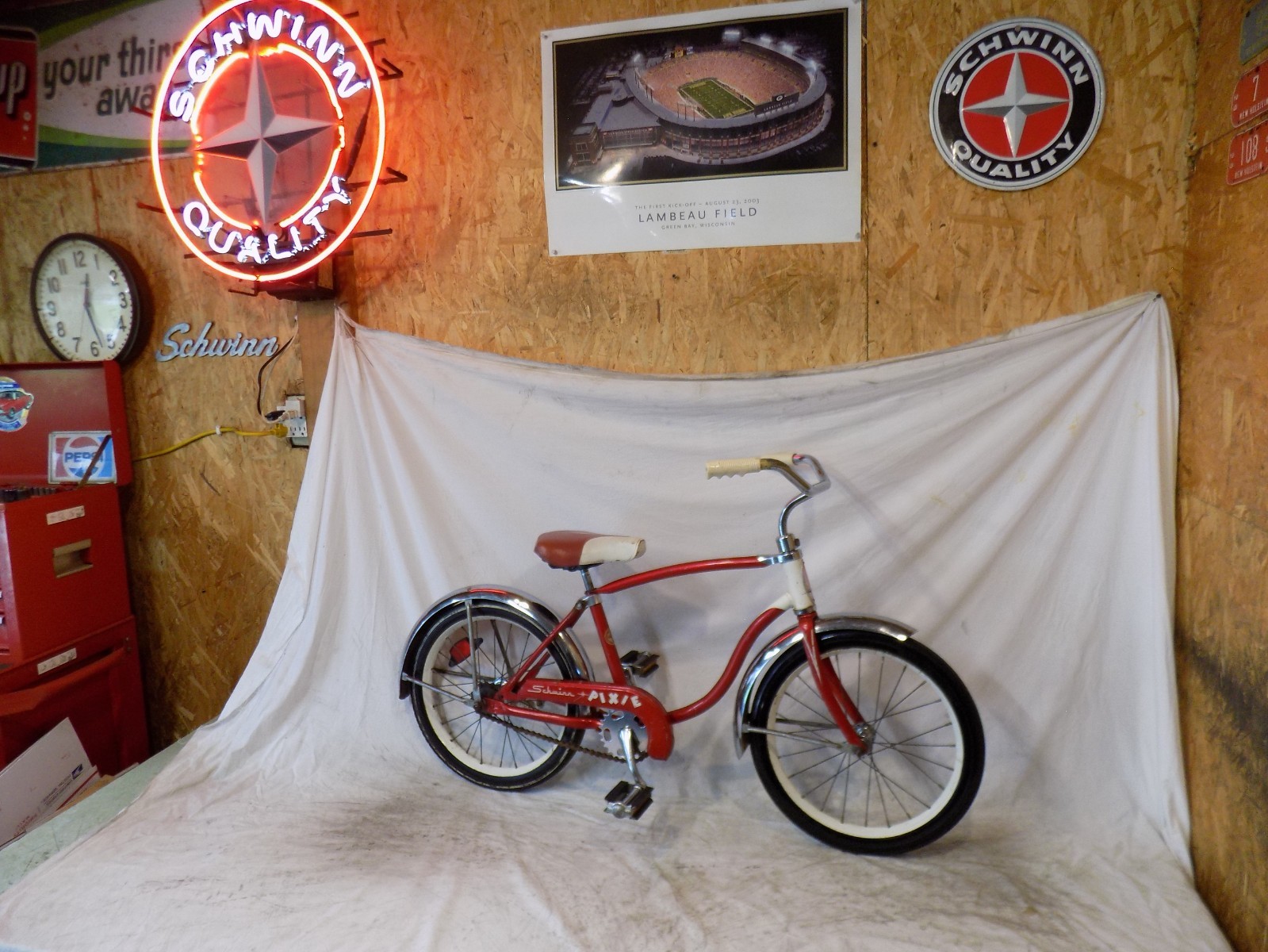 1961 SCHWINN PIXIE MINI BIKE 16 RED BIKE MIDGET STINGRAY VIN