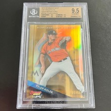 2015 Bowman's Best Top Prospects Gold Rookie Tyler Kolek /50 BGS 9.5 GEM