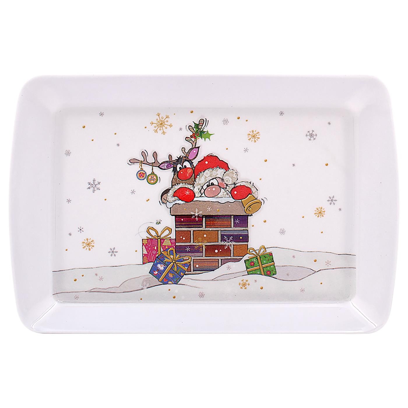 Lesser & Pavey Christmas Bug Art Santa Small Serving Tray