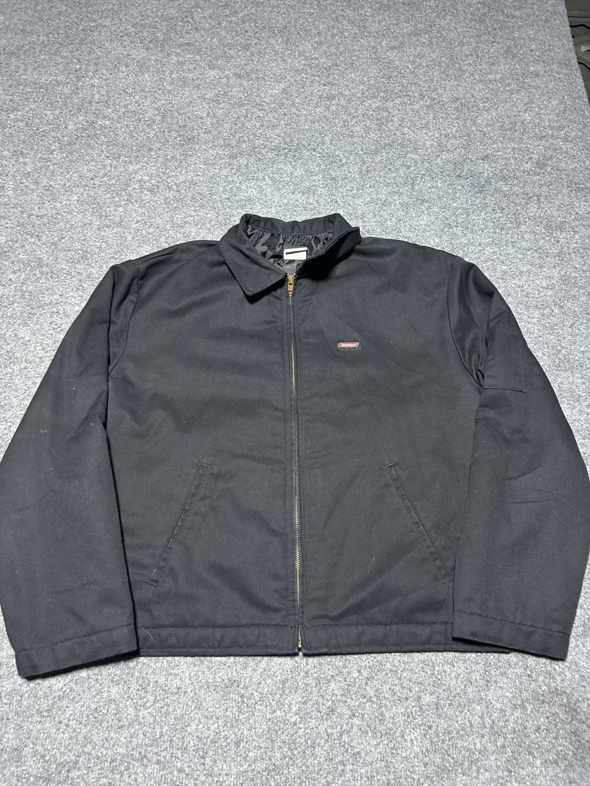 Vintage Dickies Detroit Style Eisenhower Jacket Size Large Black Discoloration