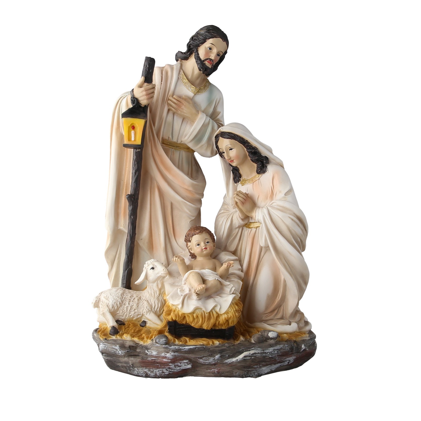 Crèche de la Sainte Famille en résine 30cm à offrir pour les fêtes de Noël