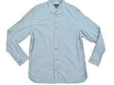 Banana Republic Men's Size L Blue Gingham Cotton Button Down Long Sleeve Shirt