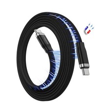 Magnetic USB C to USB C Coiled Cable 60W Fast Charging 3.3FT Flat