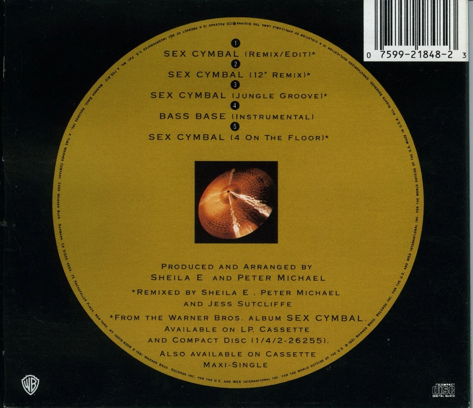 SHEILA E - Sex Cymbal CD Single (1991) [MINT/VG] - Image 2 of 4