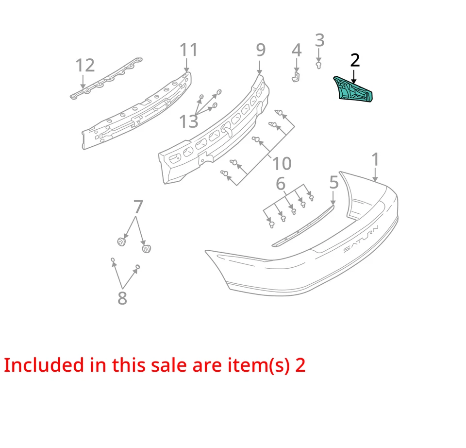 SE ADAPTA A 2000-2002 SATURN L100 L200 REFUERZO RR BPR IMP B 24407528 - NUEVO OEM Foto 2 de 3