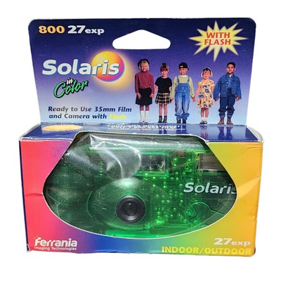 Vtg Solaris Translucent Green Ready To Use 35mm Single Disposable Camera RARE