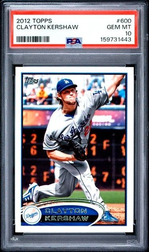 Clayton Kershaw 2012 TOPPS #600 PSA 10 GEM MT