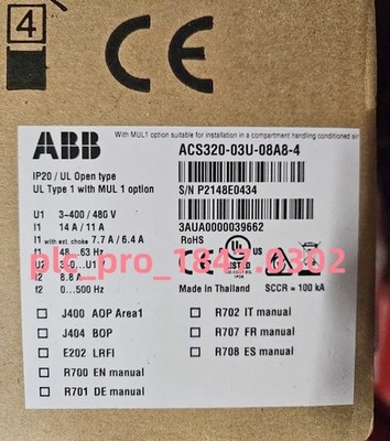ACS320-03U-08A8-4 1PCS Brand New ABB ACS320-03U-08A8-4 Frequency Converter